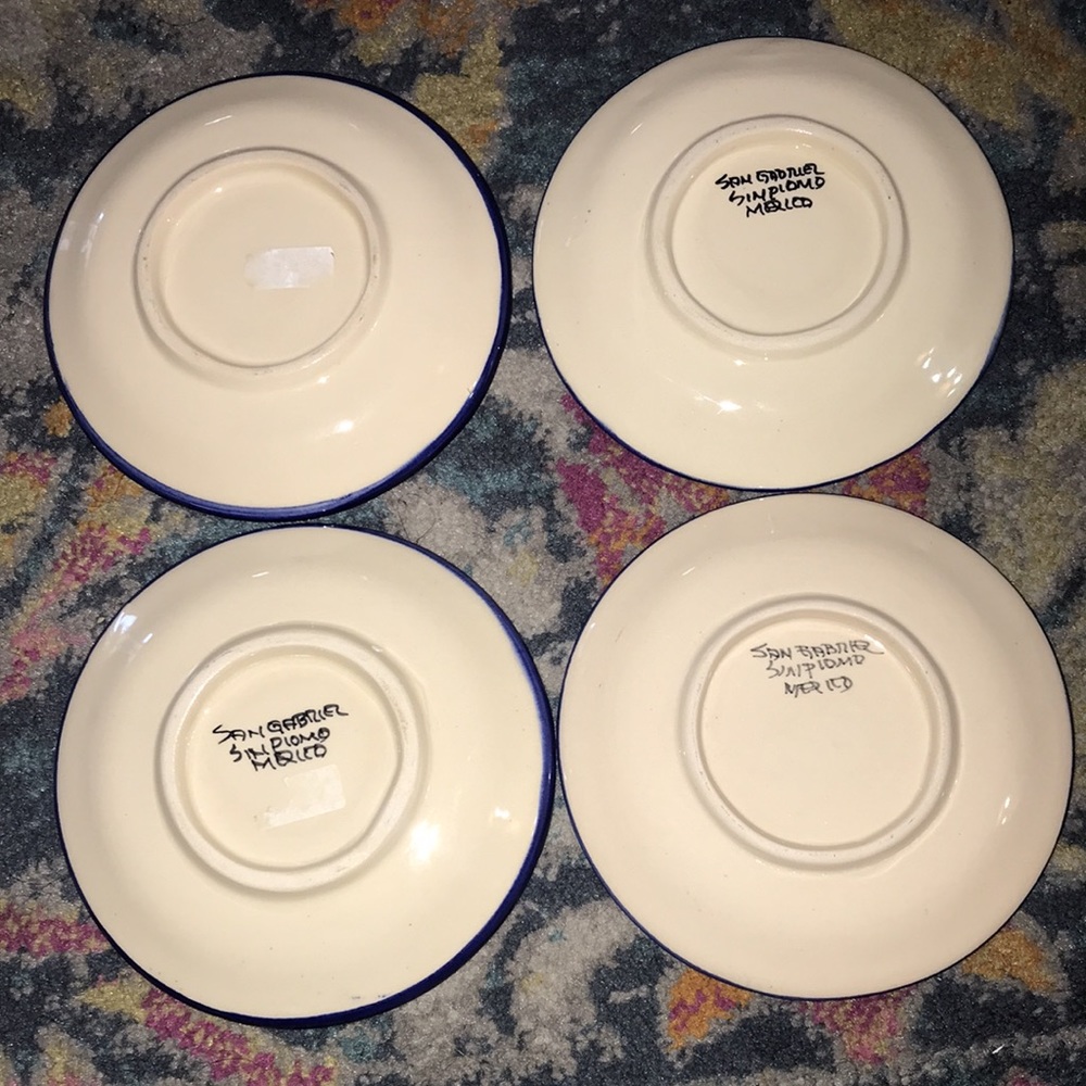 New Talavera Floral Dessert Plates- set of 4 - Picture 7 of 9